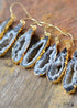Boho Earrings, Dangle Earrings, Black Druzy